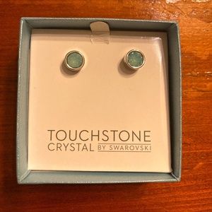 Touchstone Crystal Blue Stud Earrings